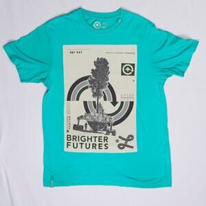 LRG Lifted Research Group Tee Mens Large Teal Brighter Futures Graphic Y2K